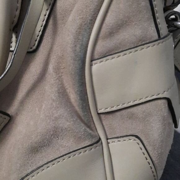 Rag & Bone Warm Grey Suede & Leather Small Flight Top Handle Crossbody Satchel - Picture 14 of 16